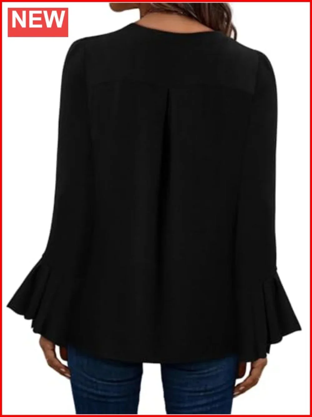 Women's Long Sleeve Tunic Blouse 100% Polyester Crew Neck Loose Fit Pullover